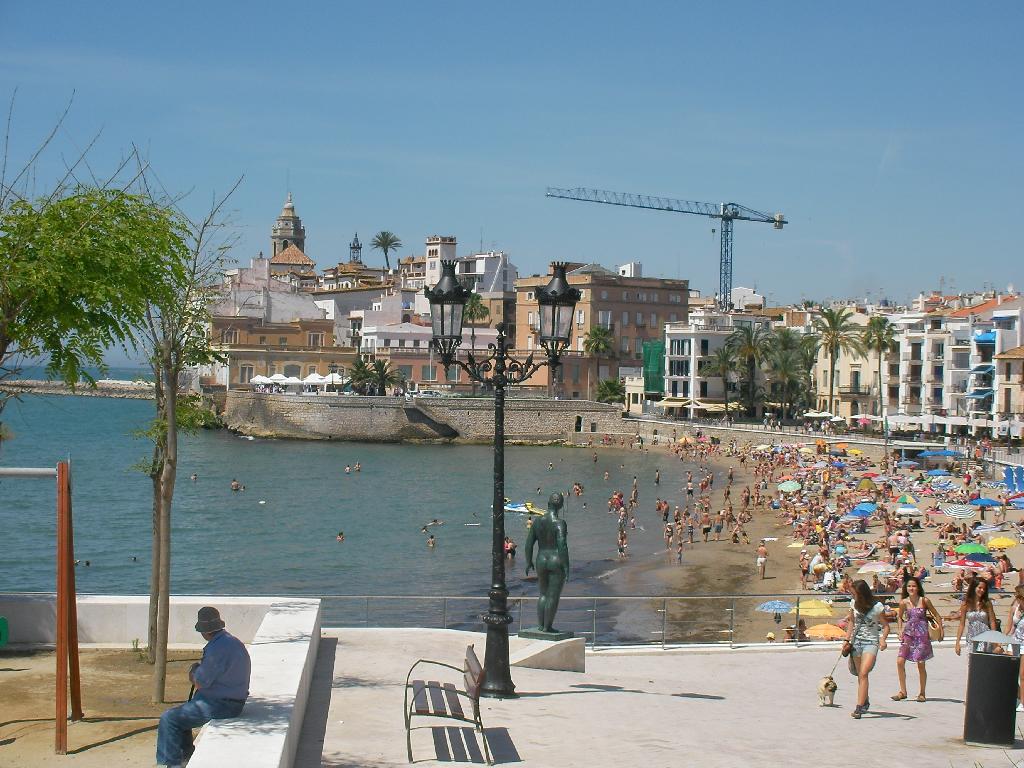 San Sebastian Beach - A Beautiful Small Family Beach Lined with Restaurants